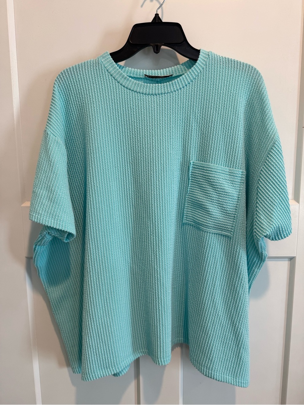 Zenana Outfitters Women’s Short-Sleeve Waffle Tee - Aqua Blue